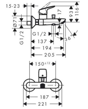 BỘ TRỘN NỔI 2 ĐƯỜNG NƯỚC HANSGHORE LOGIS 589.52.403 - 3