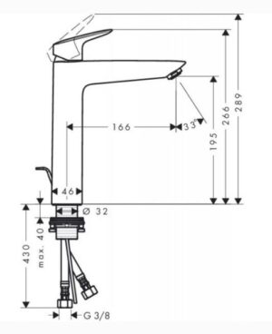 VÒI LAVABO HANSGROHE LOGIS 190 589.52.406 - 3