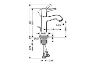 VÒI LAVABO HANSGROHE METROPOL CLASSIC 110 589.54.616 - 3