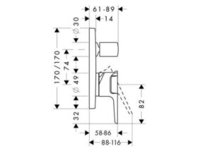 TRỌN BỘ BỘ TRỘN ÂM 2 ĐƯỜNG NƯỚC AXOR CITERRIO E 589.54.808 - 3