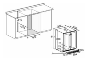TỦ RƯỢU 2 CÁNH ÂM TỦ ROSIERES RWCB60D/N - 18