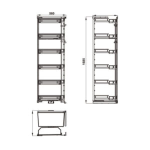 Tủ đồ khô 6 tầng KARA SWING 450mm Hafele 548.65.842 - 5