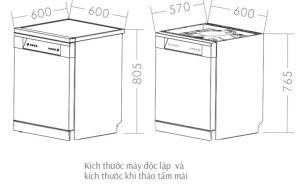 Máy rửa bát Canzy 16 bộ Model CZ DWS128C16I - 1 MÁY RỬA BÁT CANZY 16 BỘ MODEL CZ DWS128C16I