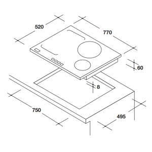 BẾP TỪ 3 VÙNG NẤU 80CM ROSIERES RFI 802 - 4 BẾP TỪ 3 VÙNG NẤU 80CM ROSIERES RFI 802 - 3