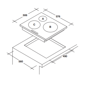 BẾP ĐIỆN 3 VÙNG NẤU ROSIERES RVEF633INK - 4