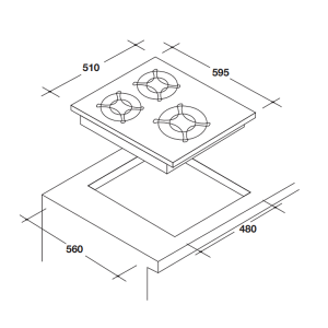 BẾP GA 3 VÙNG NẤU ROSIERES RVG63B4MBB/1 - 4 BẾP GA 3 VÙNG NẤU ROSIERES RVG63B4MBB/1 - 3