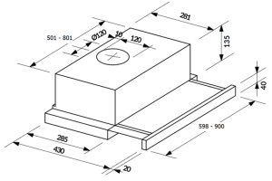 MÁY HÚT MÙI ÂM TỦ 70CM ROSIERES RHT7300 - 3