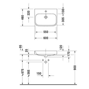 Lavabo đặt bàn Duravit Happy D.2 HAFELE 588.45.126 - 4 Lavabo đặt bàn Duravit Happy D.2 HAFELE 588.45.126 - 3