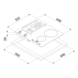 BẾP 2 TỪ KẾT HỢP 1 GAS DUDOFF GRANI Z0102 - 7 BẾP 2 TỪ KẾT HỢP 1 GAS DUDOFF GRANI Z0102 - 6