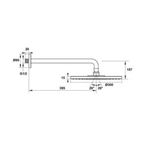 Sen đầu gắn tường Hansghore Raindacen S 300 Hafele 589.29.550 - 4 Sen đầu gắn tường Hansghore Raindacen S 300 Hafele 589.29.550 - 3