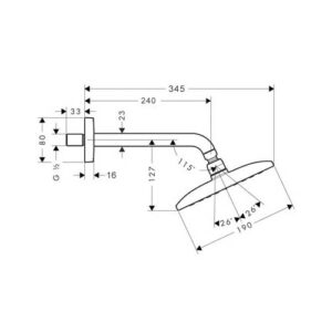 Sen đầu gắn tường Hansghore Raindance E 360 Hafele 589.30.872 - 5 Sen đầu gắn tường Hansghore Raindance E 360 Hafele 589.30.872 - 4