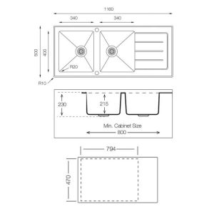 CHẬU RỬA DUDOFF ELIO 2B - 7 CHẬU RỬA DUDOFF ELIO 2B - 6