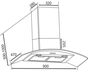 Máy hút khói kính cong CANZY CZ MLH890