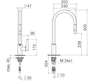 VÒI RỬA DUDOFF PLATIUM CAMELLA - 6