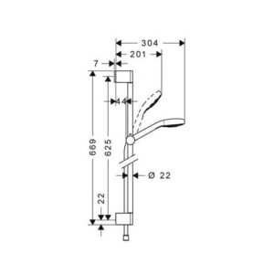 Bộ sen tay có thanh trượt Hansghore Croma Select S Hafele 589.54.119 - 4 Bộ sen tay có thanh trượt Hansghore Croma Select S Hafele 589.54.119 - 3