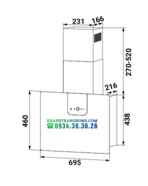 Máy Hút Mùi KAFF KF-VERTI 700WHIT - 14 Máy Hút Mùi KAFF KF-VERTI 700WHIT - 13