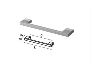 Tay nắm nhôm Hafele mạ màu bạc 148mm 100.90.925