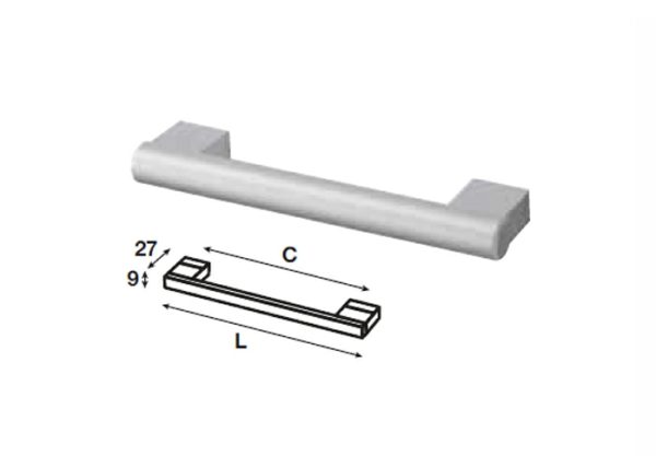 Tay nắm tủ Hafele, màu bạc 224x263mm 107.55.935