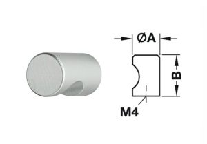 Tay nắm tròn Hafele Mạ màu bạc 15x22mm 135.93.902