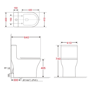 Bàn cầu 1 khối Inax AC-969VN - 4 Bàn cầu 1 khối Inax AC-969VN - 3