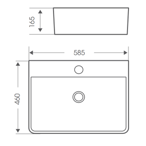 Chậu rửa mặt lavabo Bello BB-800400 - 3