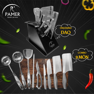 BỘ DAO 9 MÓN THÉP CAO CẤP PAMER PM-D09 - 7 BỘ DAO 9 MÓN THÉP CAO CẤP PAMER PM-D09 - 6