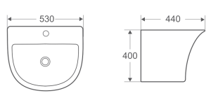 Chậu rửa lavabo treo tường Bello BB-800603 - 6