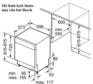 MÁY RỬA BÁT BOSCH BÁN ÂM SMU6ZCS52S SERIE 6 14 BỘ - 1 BOSCH SMU6ZCS52S SERIE 6