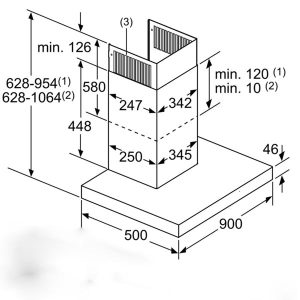 MÁY HÚT MÙI GẮN TƯỜNG BOSCH DWB98JQ50B SERIE 6 NGANG 90CM - 1 MÁY HÚT MÙI GẮN TƯỜNG BOSCH DWB98JQ50B SERIE 6 NGANG 90CM