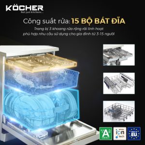 MÁY RỬA BÁT KOCHER KDEU-8855S7 SERIES 7 - 1 MÁY RỬA BÁT KOCHER KDEU-8855S7 SERIES 7