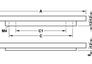 Tay nắm tủ Hafele Mạ Inox 80x24mm 110.35.681 - 3