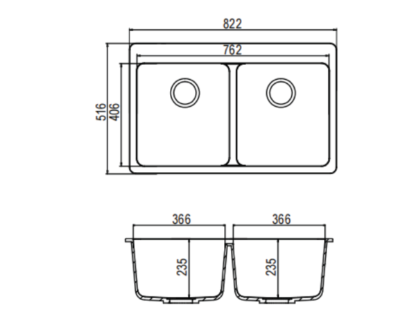 Chậu đá Maadela MDS-A8251W - 2