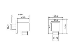 Bộ tiếp nước dạng vuông Hafele 485.60.009 - 3