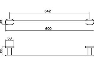 Thanh treo khăn đơn InnoRound 600mm MS: 580.34.320 - 4 Thanh treo khăn đơn InnoRound 600mm MS: 580.34.320 - 3