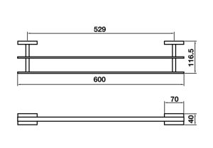 Thanh treo khăn đôi InnoSquare Hafele 600mm 580.34.021 - 4 Thanh treo khăn đôi InnoSquare Hafele 600mm 580.34.021 - 3