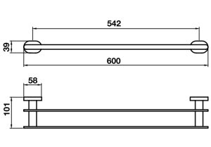 Thanh treo khăn đôi InnoRound 600mm 580.34.321 - 3