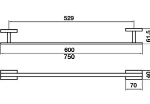 Thanh treo khăn đơn InnoSquare Hafele 600mm 580.34.020 - 4 Thanh treo khăn đơn InnoSquare Hafele 600mm 580.34.020 - 3