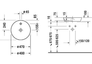 Chậu rửa mặt Lavabo Duravit 588.45.240 - 5 Chậu rửa mặt Lavabo Duravit 588.45.240 - 4