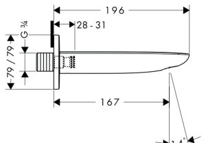 Vòi xả bồn tắm Puravida MS: 589.50.833 - 3