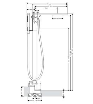 Cây sen tắm âm sàn Massaud 589.29.492 - 4 Cây sen tắm âm sàn Massaud 589.29.492 - 3
