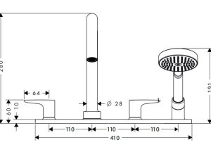 Bộ vòi nóng lạnh 4 lỗ cho bồn tắm Citterio M Hafele 589.30.500 - 4 Bộ vòi nóng lạnh 4 lỗ cho bồn tắm Citterio M Hafele 589.30.500 - 3