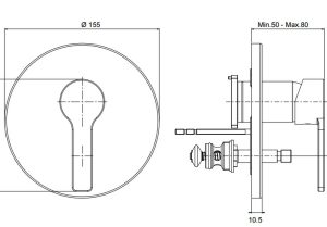 Bộ trộn sen tắm đứng âm tường MS: 589.02.190 - 4 Bộ trộn sen tắm đứng âm tường MS: 589.02.190 - 3