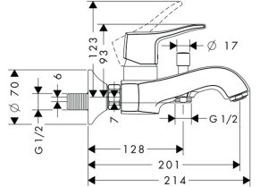 Bộ trộn bồn tắm Metris Classic Hafele 589.29.331 - 4 Bộ trộn bồn tắm Metris Classic Hafele 589.29.331 - 3