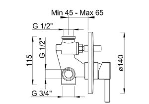 Bộ trộn bồn tắm âm tường Logis Hansgrohe 589.52.416 - 3