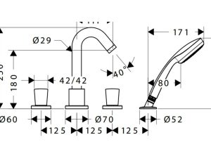 Bộ trộn bồn tắm 4 lỗ Logis MS: 589.52.415 - 3