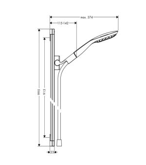 Bộ thanh treo sen tắm Puravida MS: 589.50.810 - 3