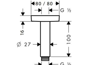 Tay sen nối trần E 100mm Hafele 589.52.628 - 3