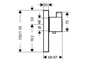 Bộ trộn điều nhiệt âm tường ShowerSelect Hansgrohe 589.50.320 - 4 Bộ trộn điều nhiệt âm tường ShowerSelect Hansgrohe 589.50.320 - 3
