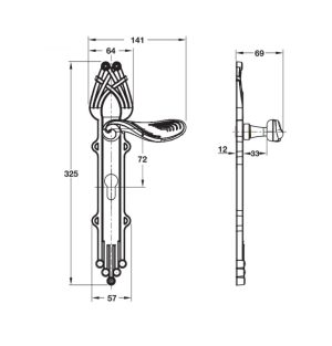 Tay nắm đế dài cổ điển Hafele 901.98.986