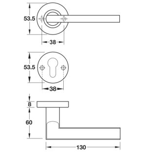 Tay nắm gạt Hafele 903.92.646 - 4 Tay nắm gạt Hafele 903.92.646 - 3